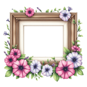 AI generated a frame with flowers png
