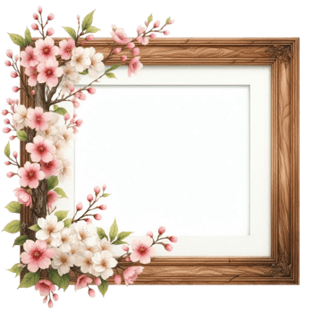 AI generated a frame with flowers png