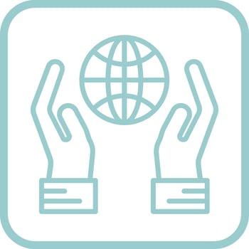 Globe Hand Vector Icon