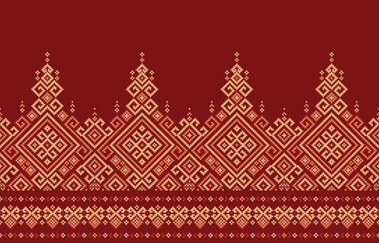 Ethnic native pattern vector graphic background vector illustration design by retro geometric indian fabric motif boho retro textile ikat colorful