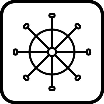 Ship Wheel Vector Icon