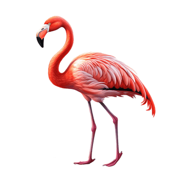 AI generated Flamingo flying png isolated on transparent background