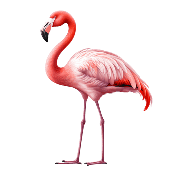 AI generated Flamingo flying png isolated on transparent background