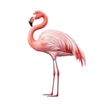 AI generated Flamingo flying png isolated on transparent background
