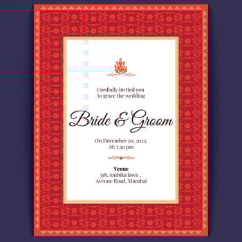 indian wedding card design, wedding invitation template vector