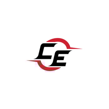 CE initial esport or gaming team inspirational concept ideas vector