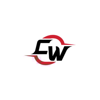 CW initial esport or gaming team inspirational concept ideas vector