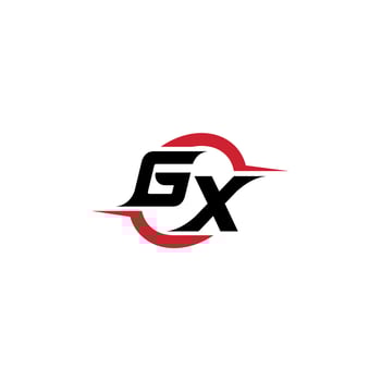 GX initial esport or gaming team inspirational concept ideas vector