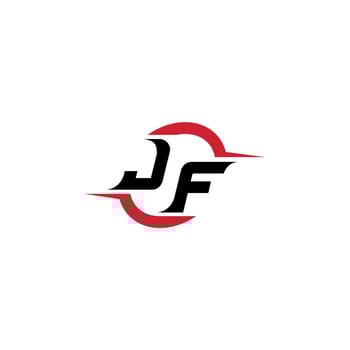 JF initial esport or gaming team inspirational concept ideas vector