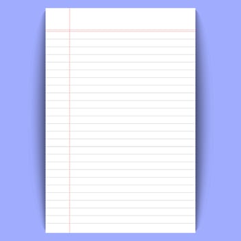 Notebook paper with paper lines background vector