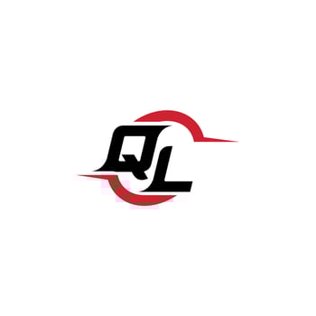 QL initial esport or gaming team inspirational concept ideas vector