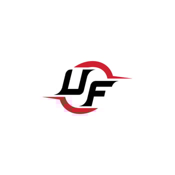 UF initial esport or gaming team inspirational concept ideas vector
