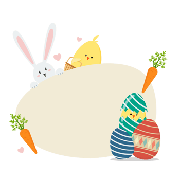Happy easter with easter elements png