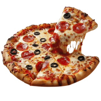 Pizza various flavors png transparent