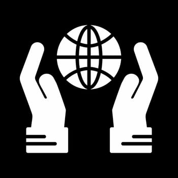 Globe Hand Vector Icon