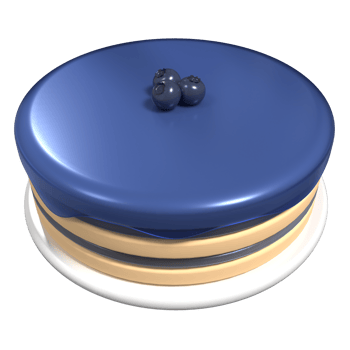 Cake with blueberry jam. 3D blueberry cake. Cake with liquid blue berry glaze drops. Sweet round cake. 3D render illustration png