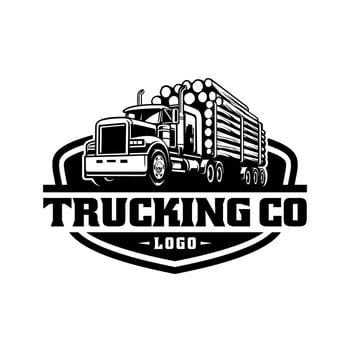Logging truck illustration logo vector