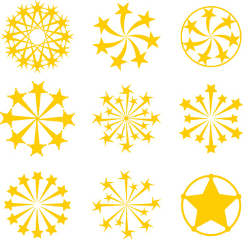 set of starburst logo symbol vector