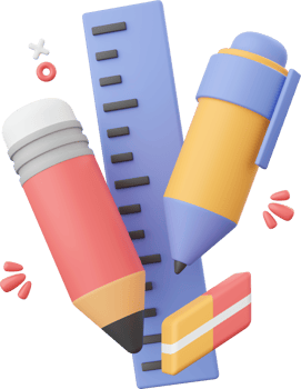 Stationery, 3d illustration elements of school supplies png