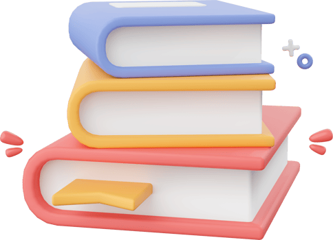 Books, 3d illustration elements of school supplies png