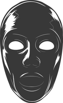 AI generated Silhouette Spooky Mask for the masquerade black color only vector