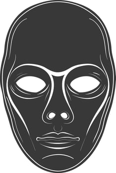 AI generated Silhouette Spooky Mask for the masquerade black color only vector