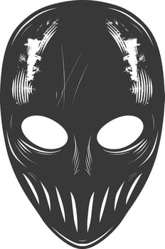 AI generated Silhouette Spooky Mask for the masquerade black color only vector