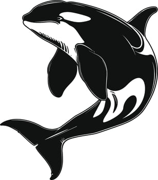AI generated Silhouette the orca or killer whale black color only vector
