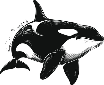 AI generated Silhouette the orca or killer whale black color only vector