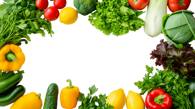 AI generated Assortment of fresh vegetables and herbs isolated on a transparent background, perfect for healthy eating and nutrition concepts png