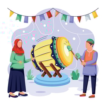 Ramadan Traditions Flat Character Illustrations vector