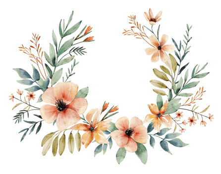 floral wreath Watercolor illustration. png