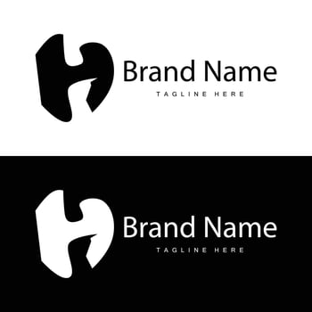 Alphabet letter h initial logo design simple product brand template vector