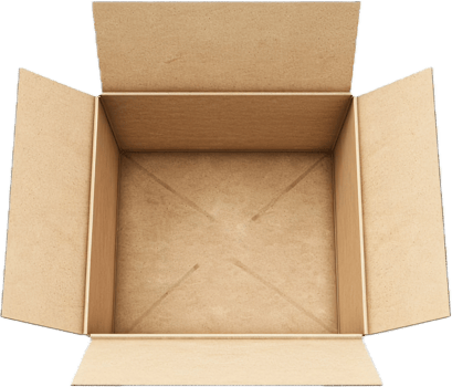AI generated Open Empty Cardboard Box png