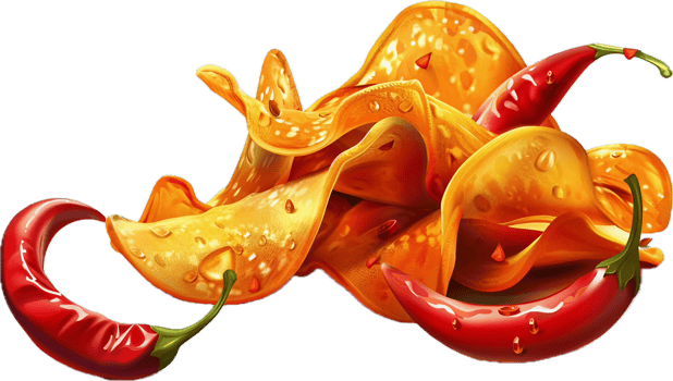 AI generated Spicy Crispy Potato Chips png