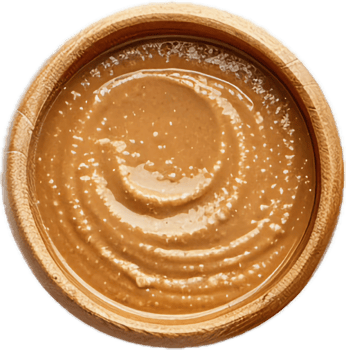 AI generated Creamy Peanut Butter in Open Jar Top View png