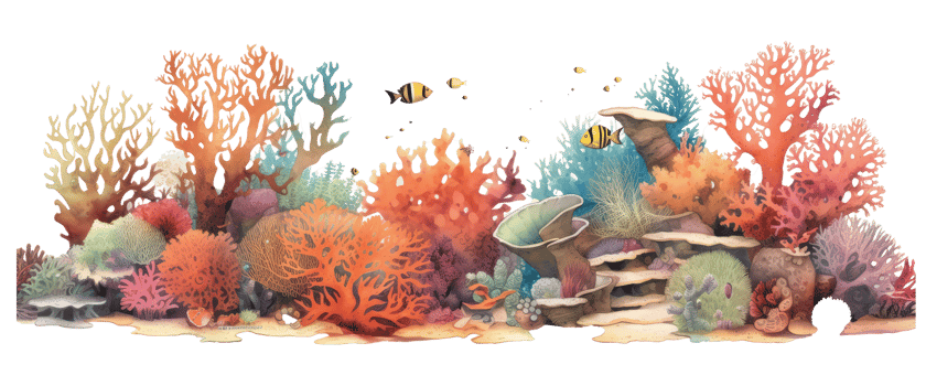 AI generated underwater coral reef png