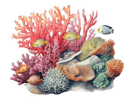 AI generated underwater coral reef png