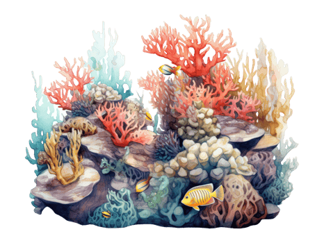 AI generated underwater coral reef png