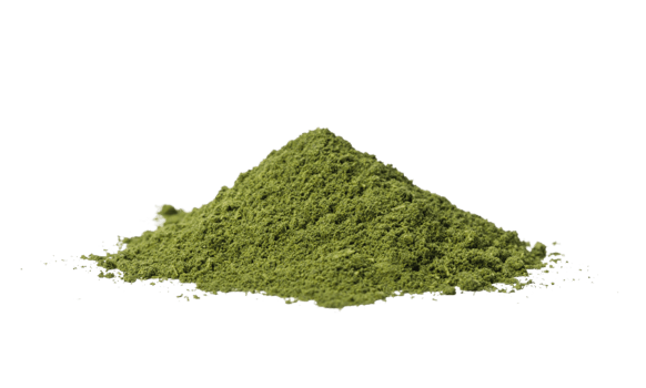 Matcha green tea powder pile on the desk, Organic product from the nature for healthy with traditional style, PNG transparency