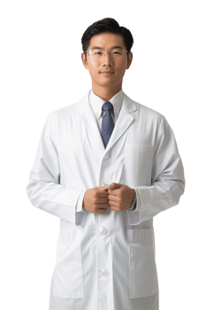 AI generated Portrait of asian man in doctor uniform png