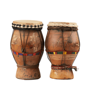 AI generated Wooden bongos traditional percussion instrument png