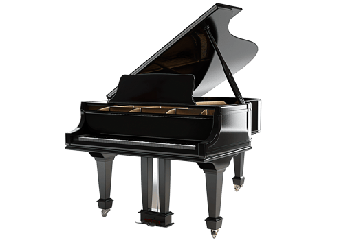 AI generated Black grand piano musical instrument png