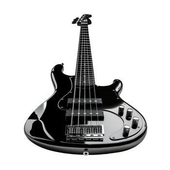 AI generated Black bass guitar musical instrument png