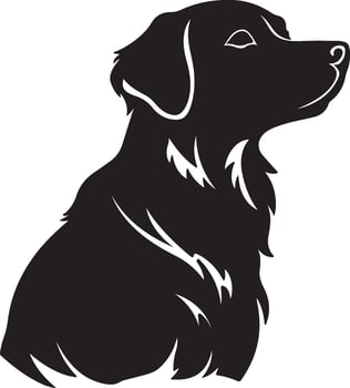 Dog Silhouette Vector Illustration White Background