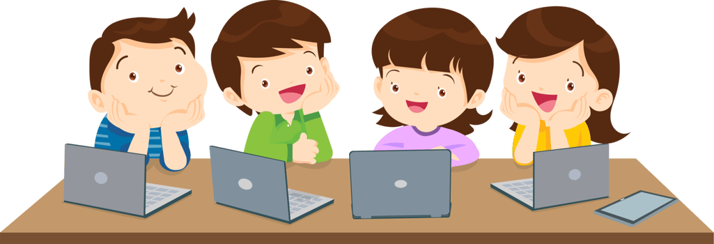 teacher and student learn computer png