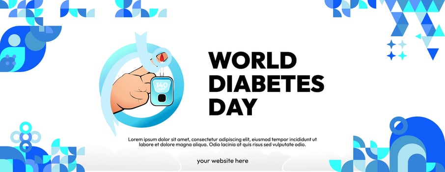 World Diabetes Day banner for awareness and concern. Geometric banner for International Diabetes Day. vector
