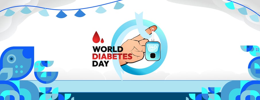 World Diabetes Day banner for awareness and concern. Geometric banner for International Diabetes Day. vector