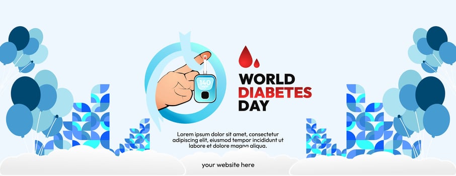 World Diabetes Day banner for awareness and concern. Geometric banner for International Diabetes Day. vector