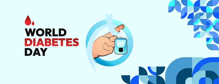 World Diabetes Day banner for awareness and concern. Geometric banner for International Diabetes Day. vector